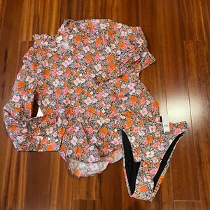 J.Crew Bikini Coverup Set Bottom Shirt Liberty Fabric Floral Pink Multi XXS / 00